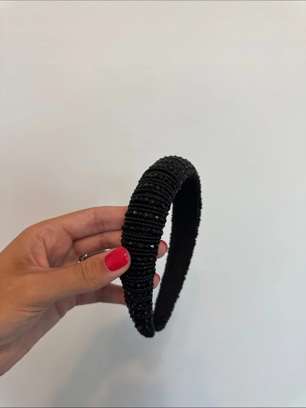 Amazon Black Beaded Padded Headband